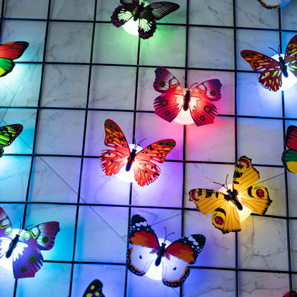 12Pcs LED Butterfly Night Lights 3D Glowing Butterfly Decoration