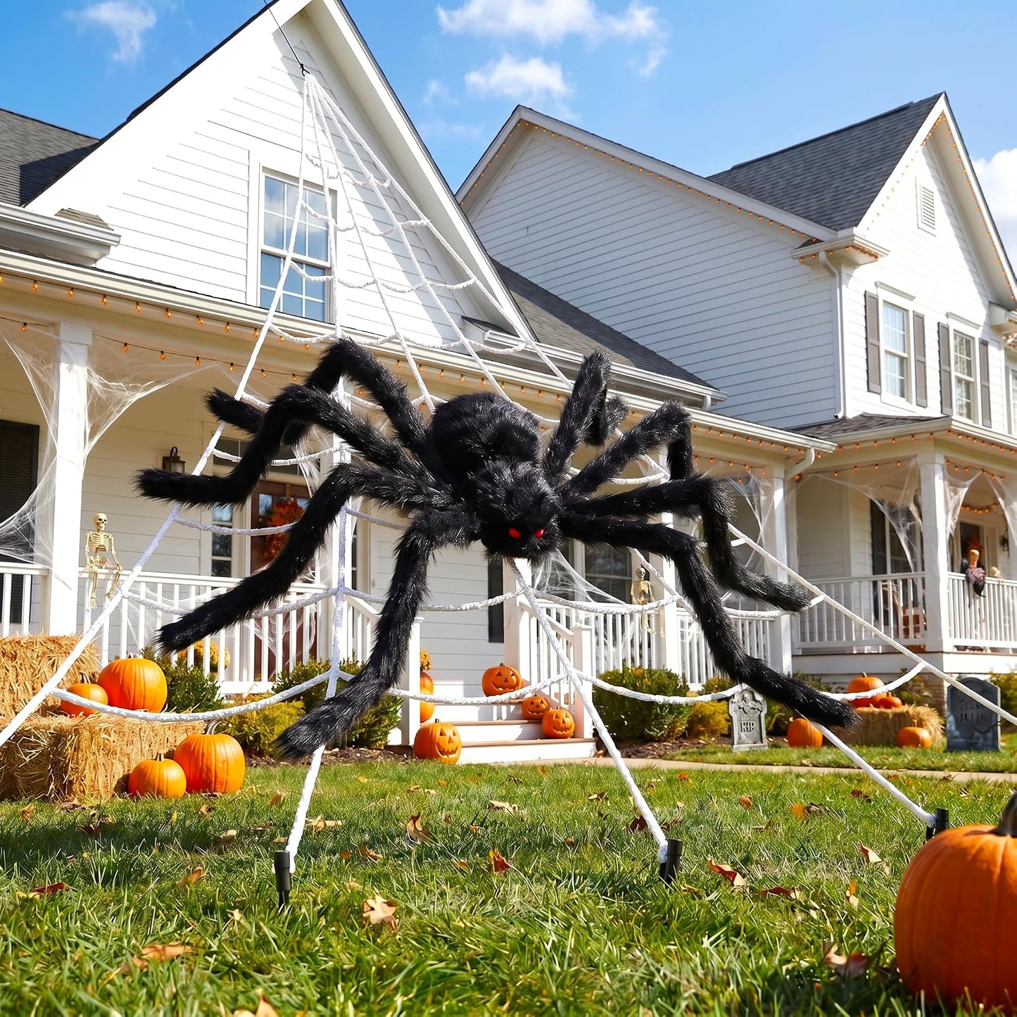 Halloween Decorations Spider Web Outdoor Giant Spider Décor