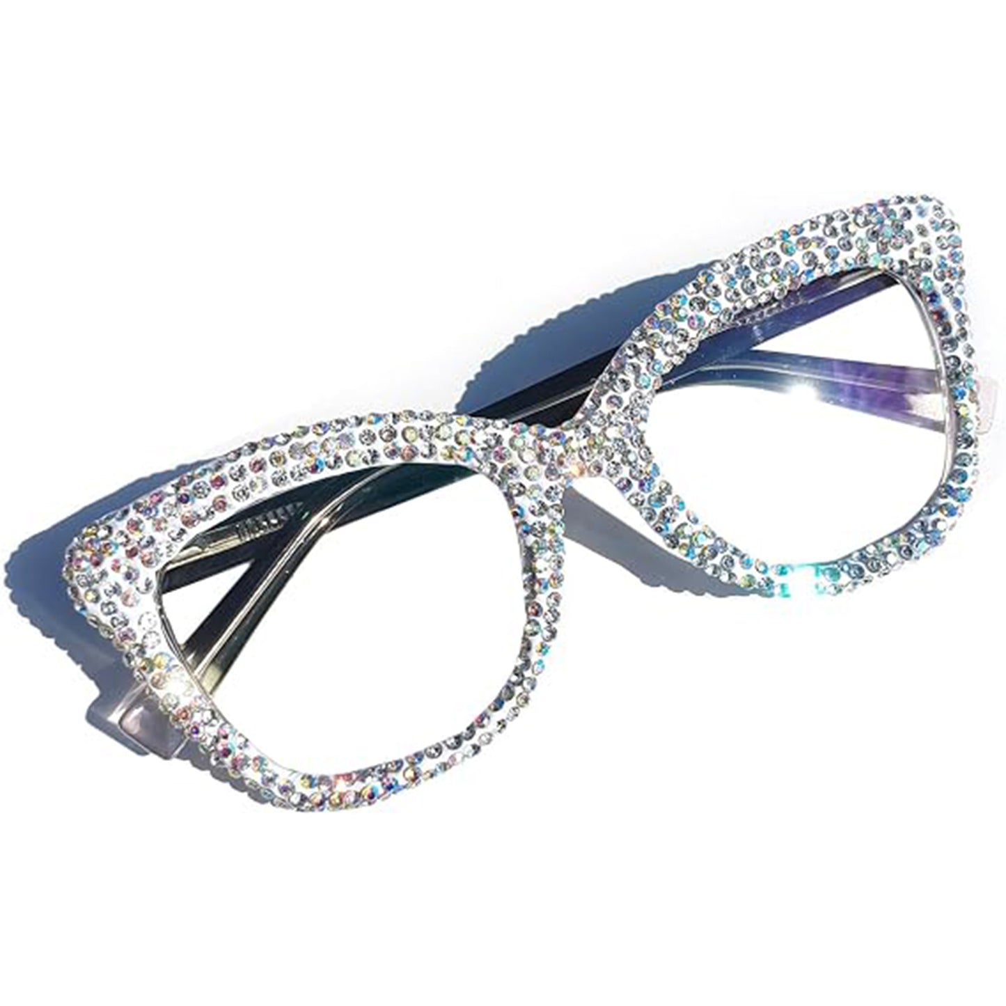 Rhinestone bling Diamond Reading Glasses Square Blue Light Blocking Readers