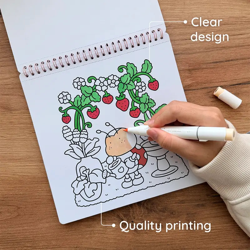 Coloring Book (Spiral Bound) & Sticker Set
