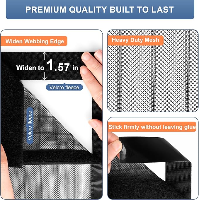 Magnetic Screen Door – Automatic Close, Keeps Bugs Out, Pet & Kid Friendly
