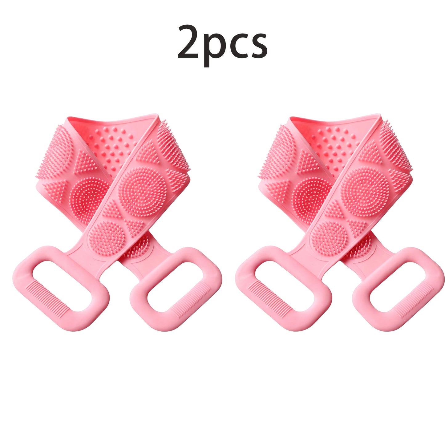 2PCS Silicone Back Scrubber for Shower Dual Sided Body Scrubber