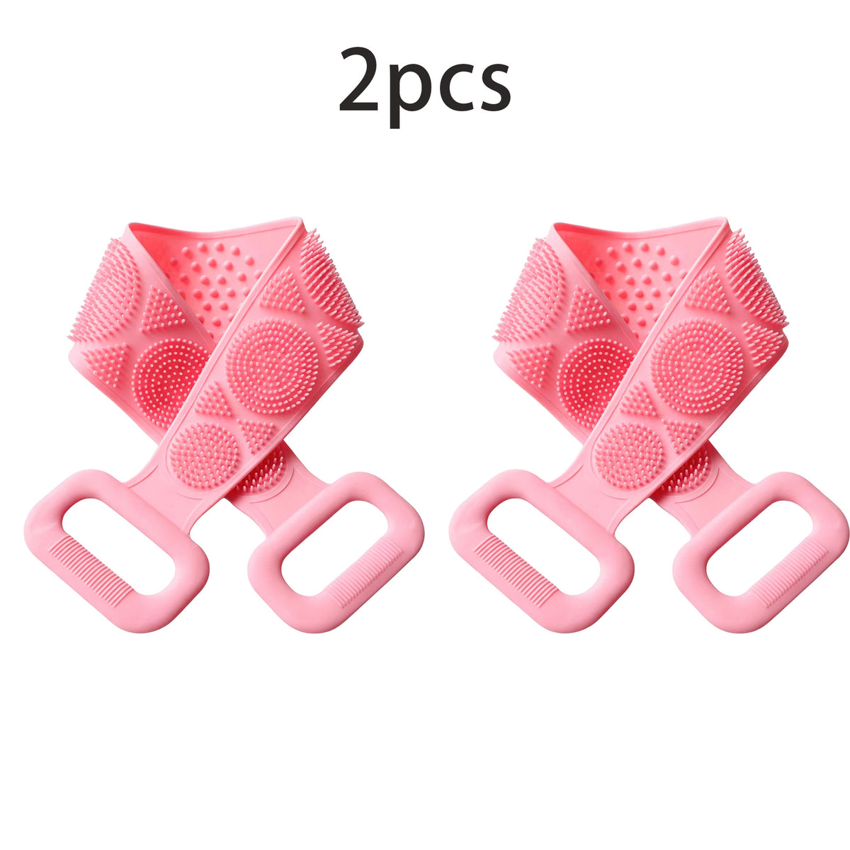 2PCS Silicone Back Scrubber for Shower Dual Sided Body Scrubber