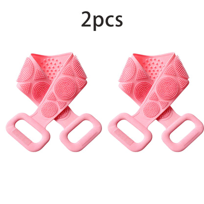 2PCS Silicone Back Scrubber for Shower Dual Sided Body Scrubber