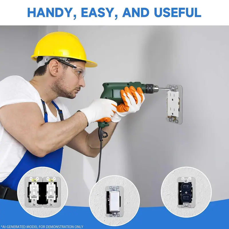 10 Pcs Wall Plate Spacer,Spacers for Electrical Outlets, Metal Flush Fit Device Leveling Plates