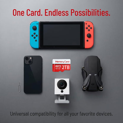 2TB TF Memory Card, Ultra High Speed SD Card TF Card with SD Adapter