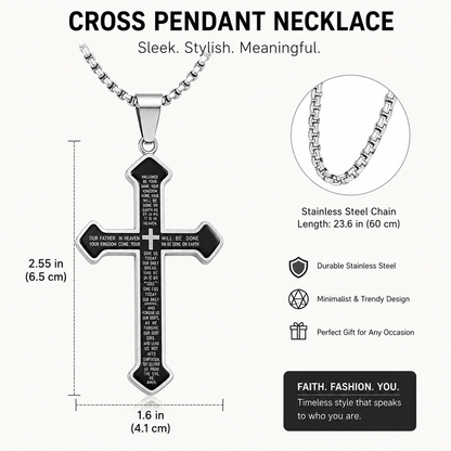 Saint St. Benedict Jesus Cross Pendant Necklace Men And Women Religious Christian Catholic Amulet Stainless Steel Jewelry