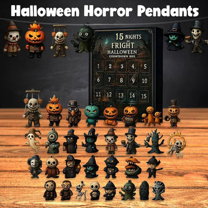 Halloween Countdown Box with Figurines - Advent Calendar Scary Mini Dolls Gift Boxs