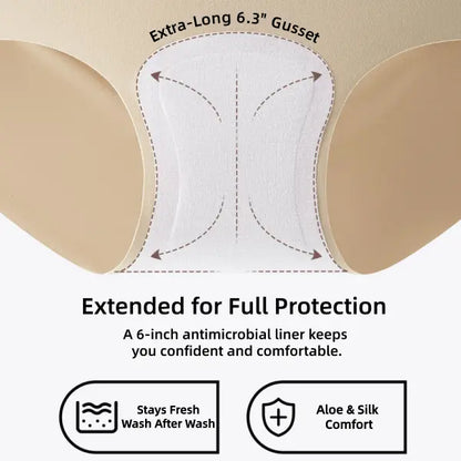 5Pcs Women's Classic Panties, 5-Pack Seamless High Waist Essential Underweare, Full Coverage No Show