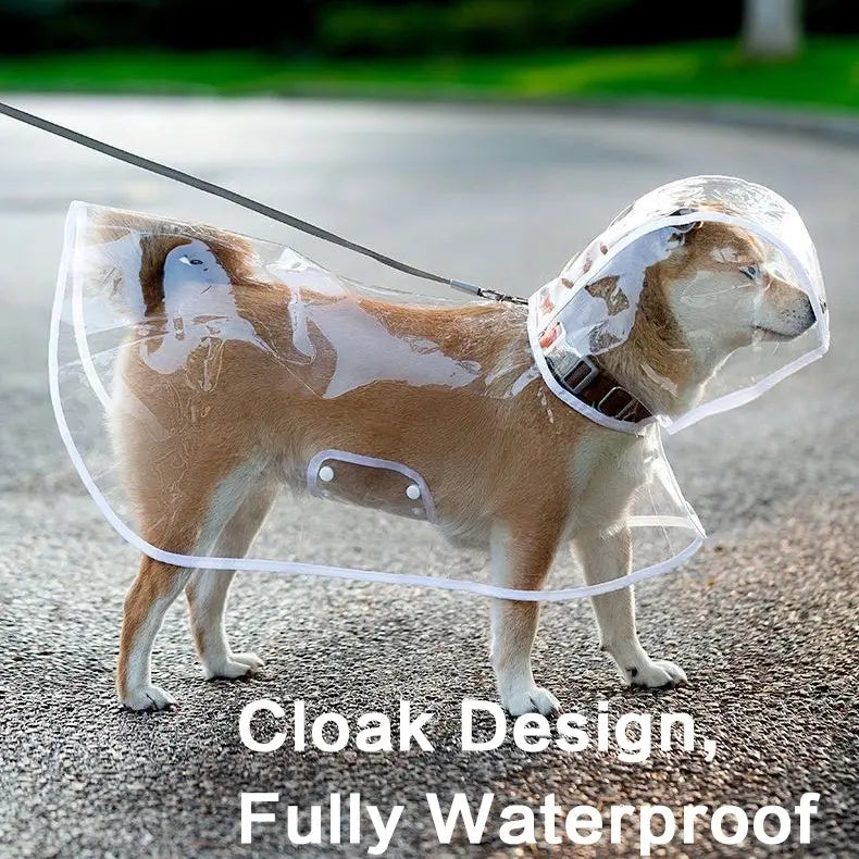Transparent Thick Cape Dog Raincoat for Small Medium Dogs