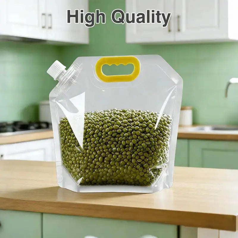 5 Pack Reusable Food Storage Bags, Leakproof & Moisture-Resistant Pouches