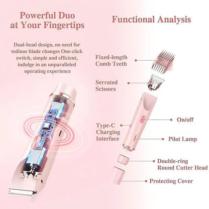 Electric Trimmer for Women, Electric Shaver and Razor Rechargeable 2-in-1 Body