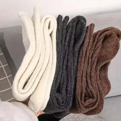 Women's 5-Pairs Thick Cute Slim-Fit Solid Color Calf Boot Socks