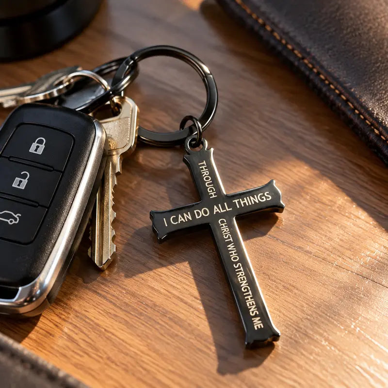 I Can Do All Things Cross Keychain - Christian Faith Gift