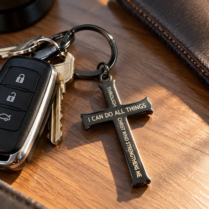 I Can Do All Things Cross Keychain - Christian Faith Gift