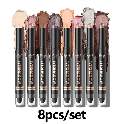 8 Color Waterproof Dual-Ended Eyeshadow Stick Set