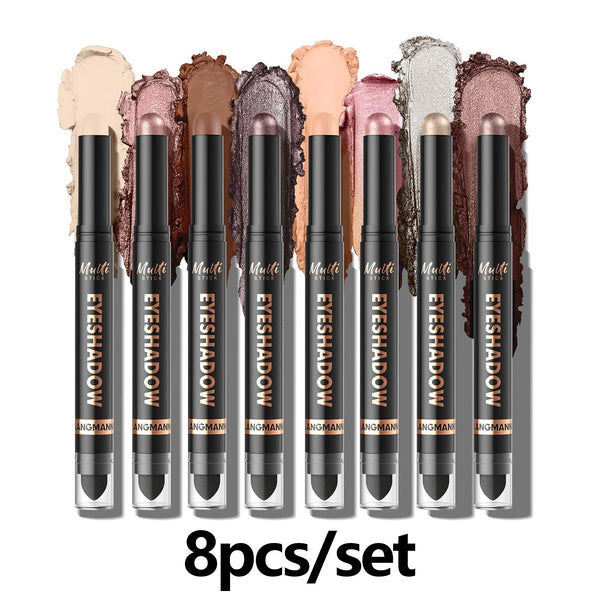 8 Color Waterproof Dual-Ended Eyeshadow Stick Set