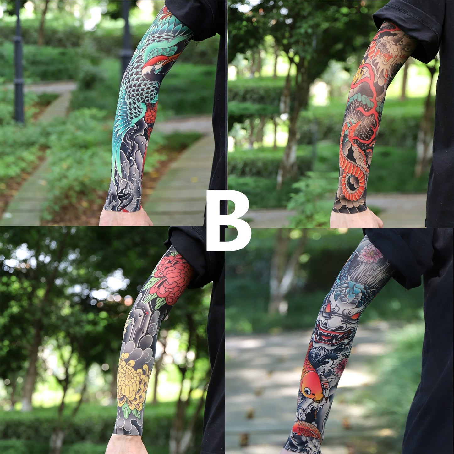 4Pcs Cooling Sun Protection Tattoo Sleeves for Men Women,UltraRealistic,UltraThin Breathable