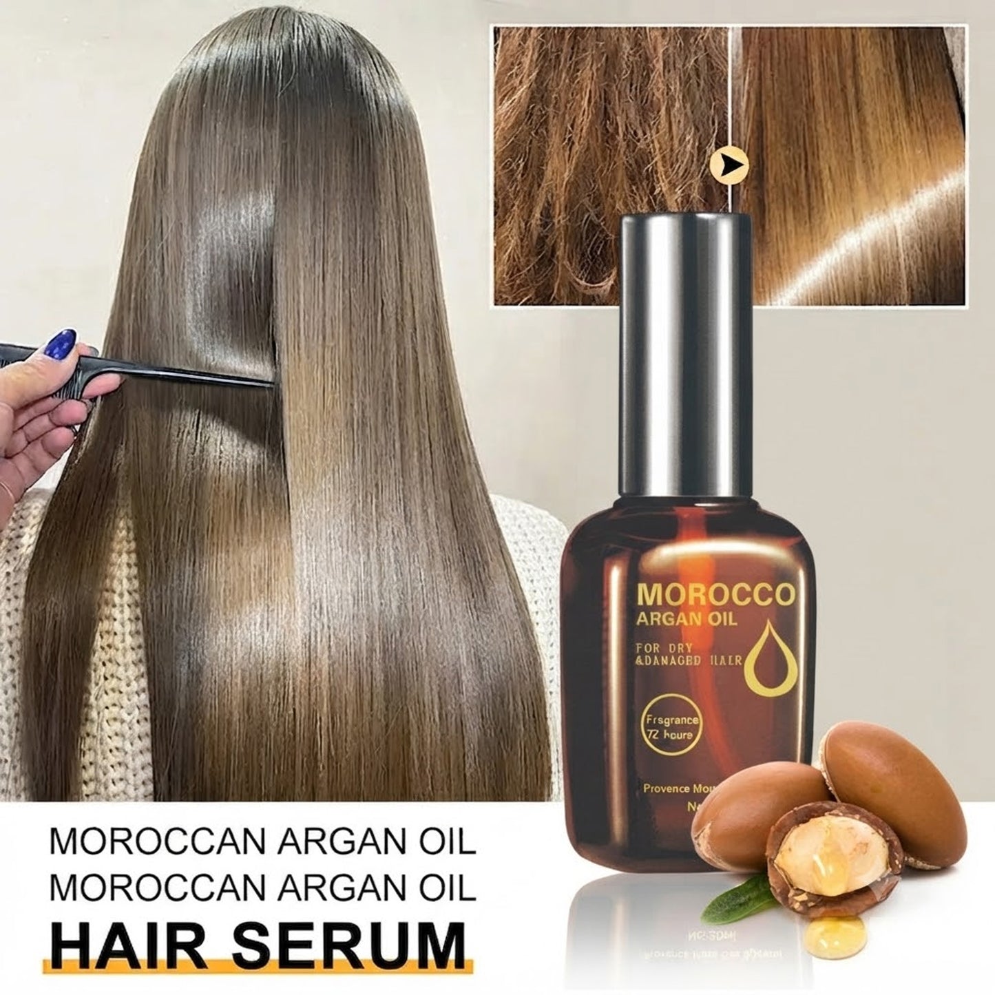 Hair Moisturizing Moroccan Argan Hair Oil Pure Macadamia Nut oil