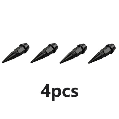 4PCS Dustproof Spiked Aluminum Tire Valve Stem Caps