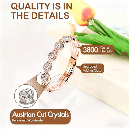 Brilliant Crystals Copper Bracelet Adjustable Pure Copper Jewelry Gift