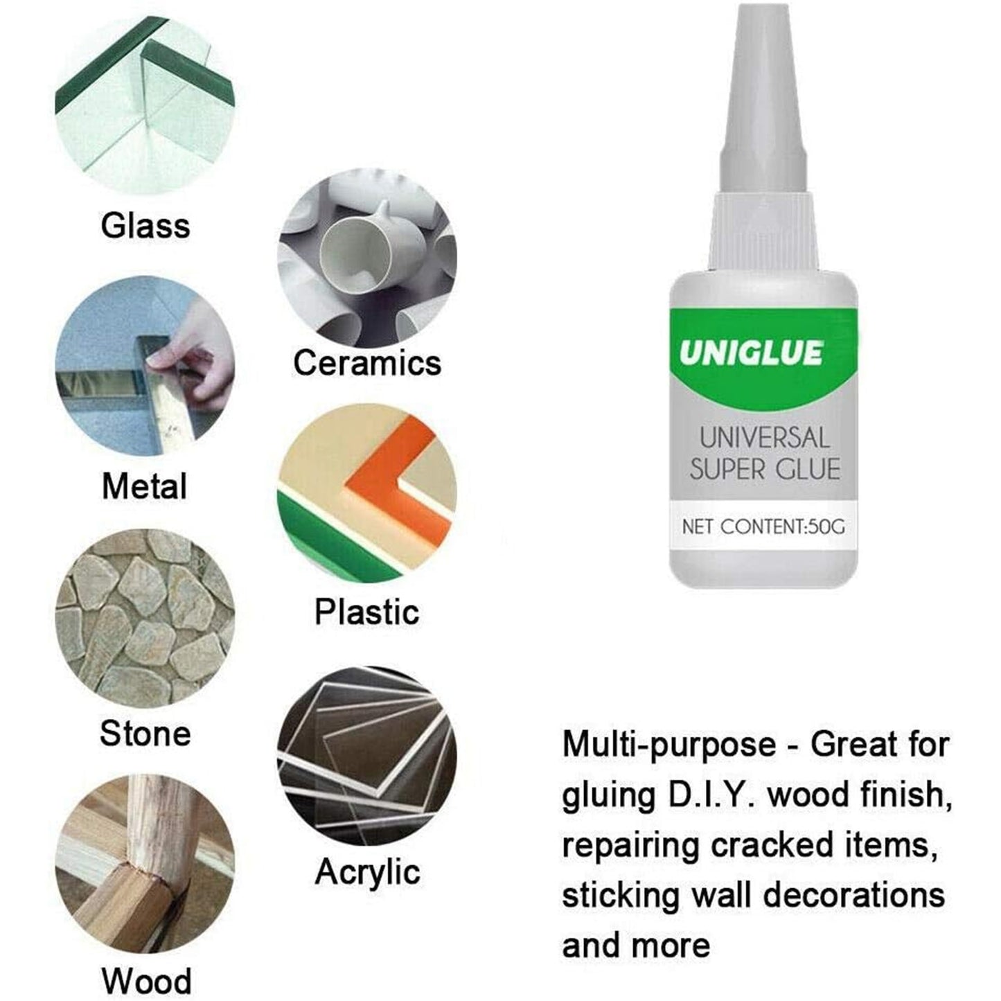 2Pcs Unique Universal Super Glue Strong Plastic Glue - Instant Fix Clear Glue Liquid, Waterproof