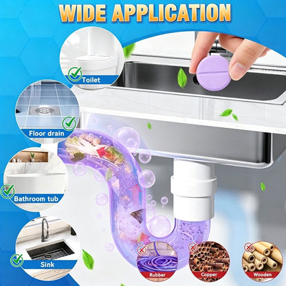 12 Pack Sink Cleaner Tablet Garbage Disposal Cleaner and Deodorizer Tablets