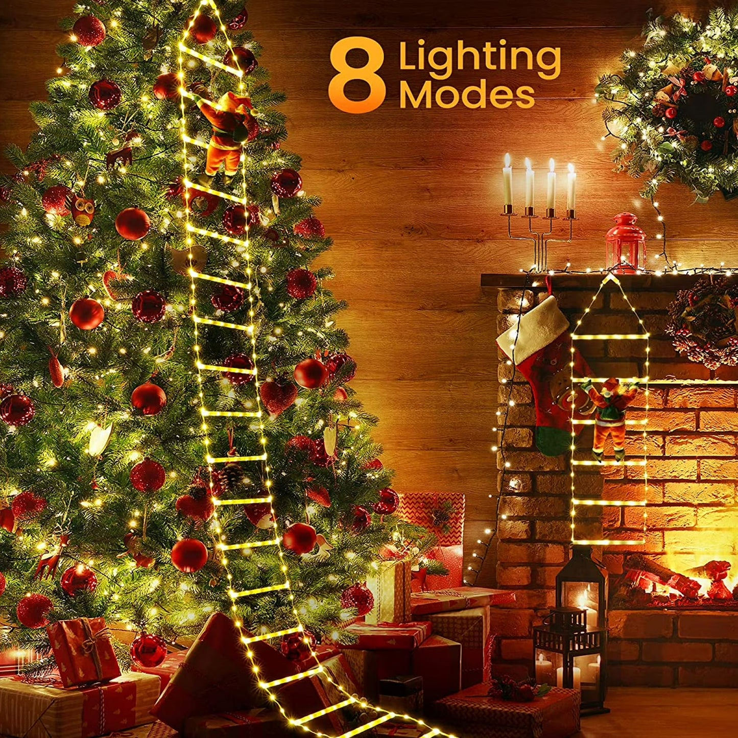 3-Meter Outdoor LED Christmas Lights (Santa Claus Design), 8 Lighting Modes