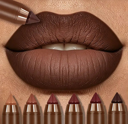 6PCS Mauve Matte Brown Lip Liner and Lipstick Combo Set Kit