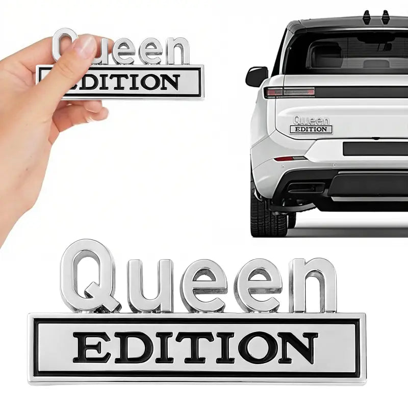3D Metal Queen Edition Car Emblem Sticker