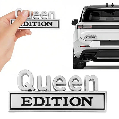 3D Metal Queen Edition Car Emblem Sticker