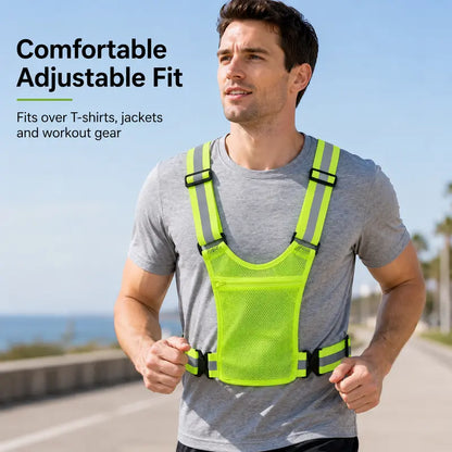 High Visibility Reflective Safety Vest - Adjustable Strap
