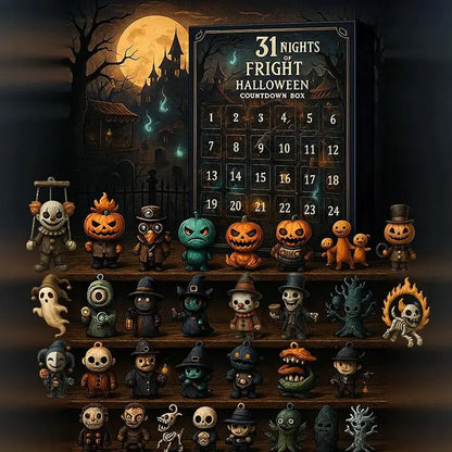 Halloween Countdown Box with Figurines - Advent Calendar Scary Mini Dolls Gift Boxs