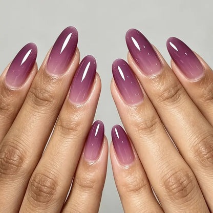 2PCS Glossy Grape Purple Nail Polish with Strengthening Formula Quick Dry