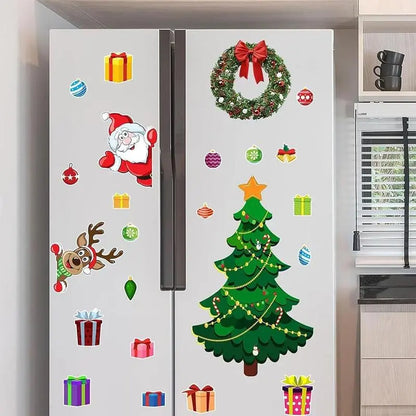 Christmas Refrigerator Magnets DIY Fridge Santa Reindeer Snowman