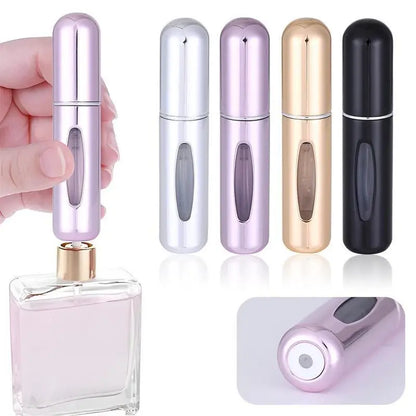 4-Pack 5ml Sturdy Aluminum Refillable Perfume Atomizer Set