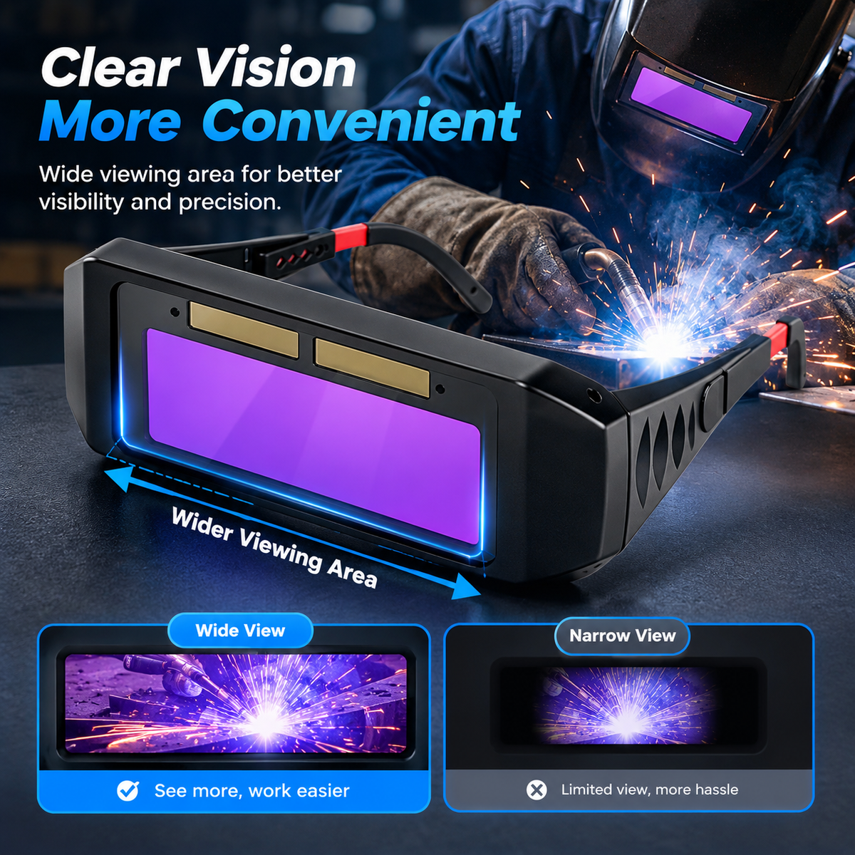 Solar Powered Auto Darkening Welding Glasses Welder Mask Helmet Eyes