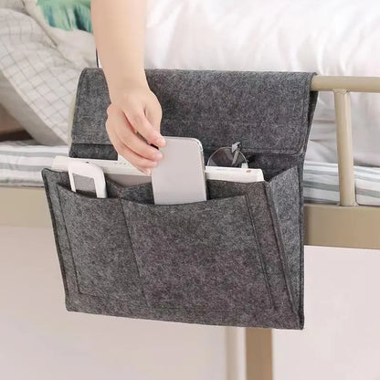 Bedside Caddy, 5 Pockets Felt Bedside Storage Organizer, Hanging Storage Organizer