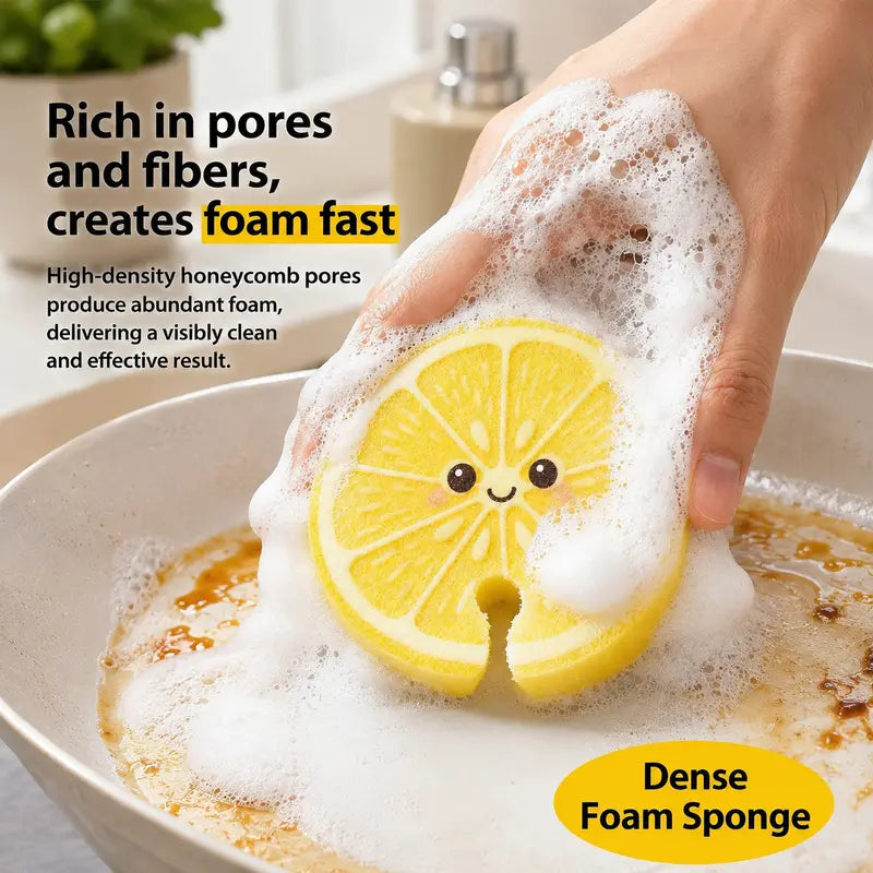 6PCS Compressed Cellulose Sponges - Fruit-Shaped Natural Pop-Up