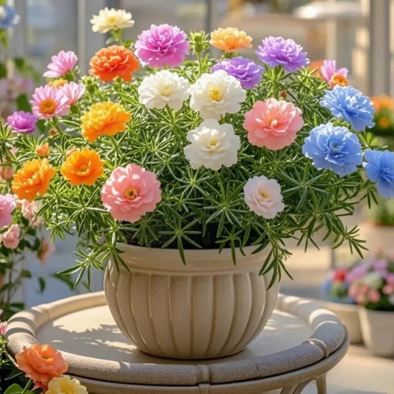 1500+Vibrant Mixed Color Double Bloom Moss Rose Seeds-Rapid Germination and High Survival Rate