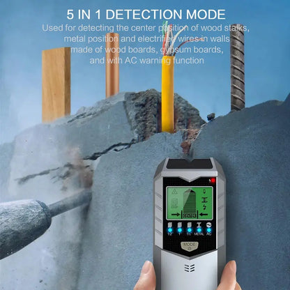 5-in-1 Wall Scanner and Stud Finder with LCD Display