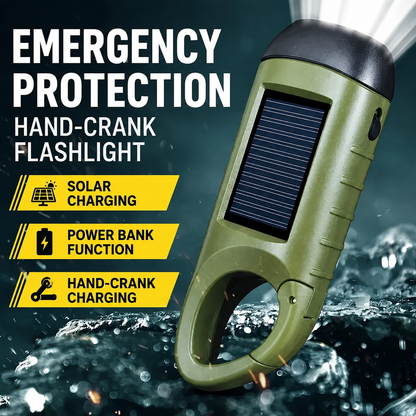 Mini Hand Crank Solar LED Emergency Flashlight,USB Output,Type C