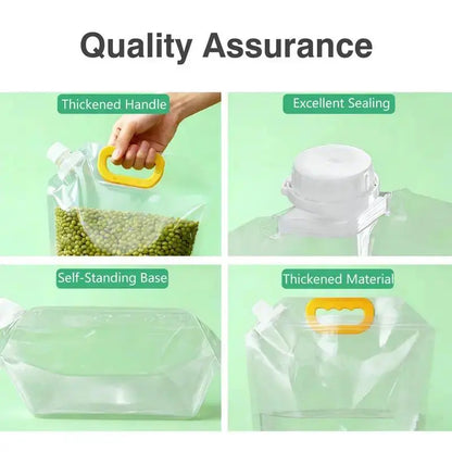 5 Pack Reusable Food Storage Bags, Leakproof & Moisture-Resistant Pouches