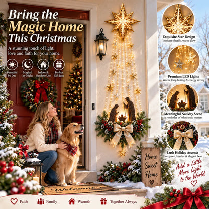 ✨✝️ Bethlehem Star of Faith – Lighted Nativity Wall Decor