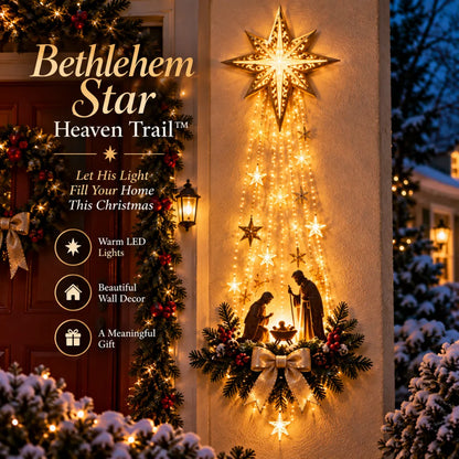 ✨✝️ Bethlehem Star of Faith – Lighted Nativity Wall Decor
