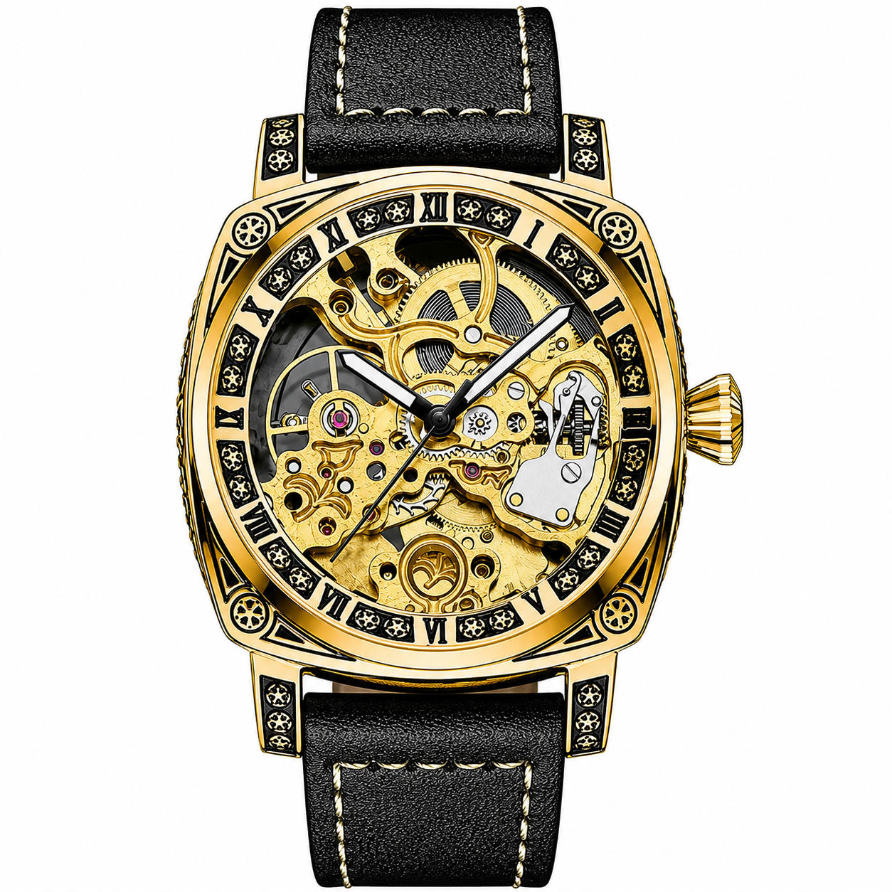 Men's Fully Automatic Mechanical Watch Hollow Wrist Watch for 50M Waterproof Sapphire Crystal