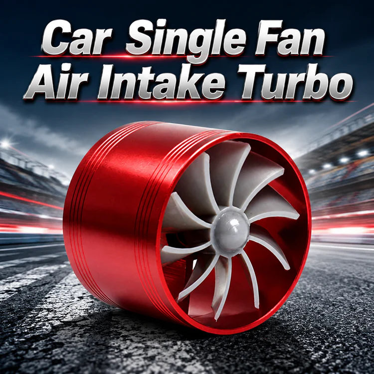 Car Air Intake Turbonator Dual Fan Turbine Super Charger Gas Fuel Saver Turbo