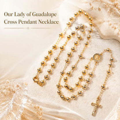 Our Lady of Guadalupe Cross Pendant Necklace