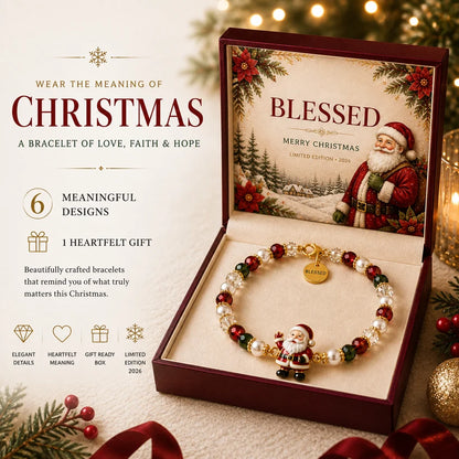 Christmas Blessings Bracelet-Christmas Meaning Bracelet with Gift Box