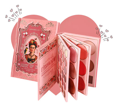 5-Layer Book-Style Foldable Makeup Gift Set, Multi-functional Eyeshadow, Contour, and Highlighter Palette